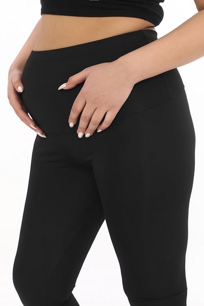 SAUNA SUIT Colanți negri de maternitate pentru femei |   Jambiere de sarcină confortabile și elastice, cu suport pentru talie înaltă
