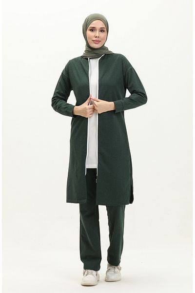 sefamerve Σετ αθλητικής φόρμας Nefti Green Zip - 3044-04
