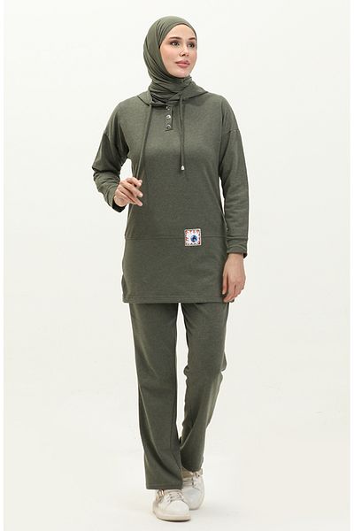 sefamerve Σετ φόρμας με κουκούλα 3036-06 Model Khaki