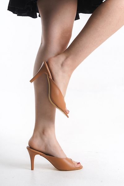 MARSEDO Gloria Women's Thin Heel Round Toe Daily Slippers Brown