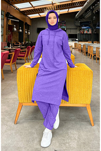 sefamerve İki İplik Eşofman Takım 3034-18 Koyu Lila