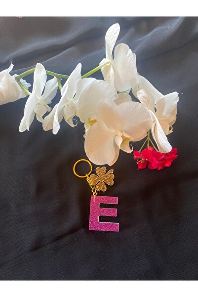 Bellinzona Breloc cu litera E, mov, cu sclipici - Accesoriu pentru geantă [Cu...