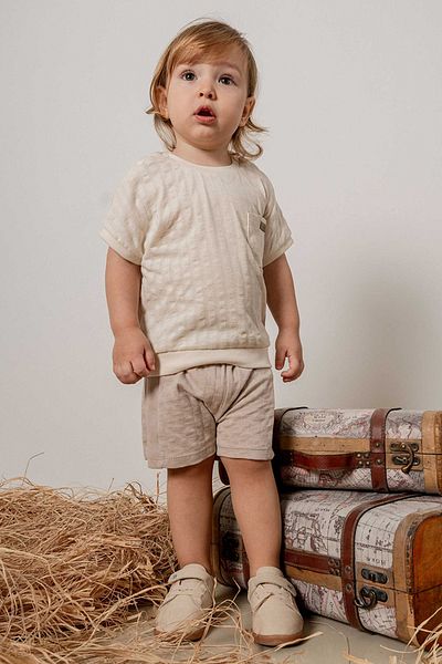 bombe Baby Kids Cotton Short Sleeve Shorts 2-Piece Set Trend Fashion Bottom Top Set