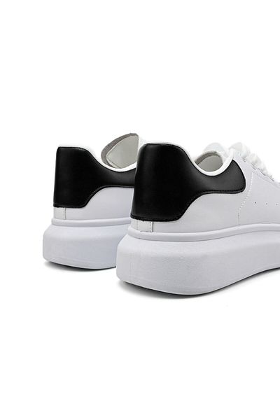 Tmall Men's sports shoes, Made of eco-leather, B4019, White with Black