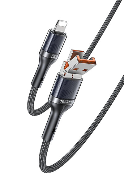 Yesido Bir Ucu USB ve Diğer Ucu Çift Dönüşümlü Type-C to Lightning PD Hızlı Ş...