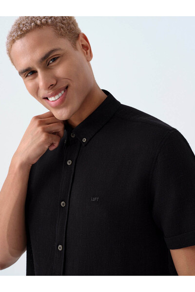 Loft Чорна чоловіча сорочка LF2038574