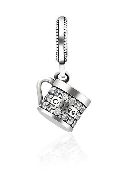 Fubena Domestic Production Coffee Cup Hanging Silver Charm