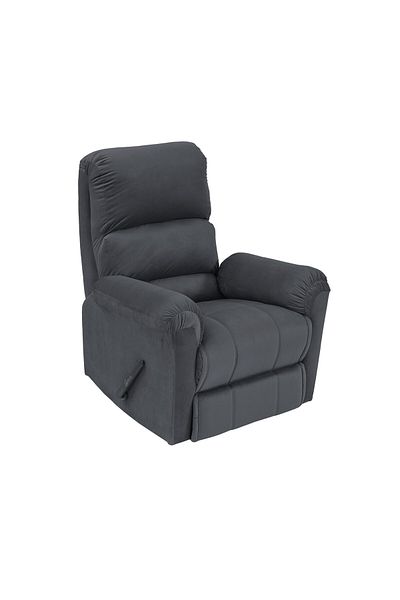 BACK COMFORT Velvet Rocking & Rotating Recliner Chair - Dark Grey - ChillSeat