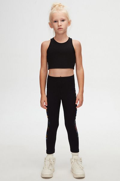 LOVETTI New York Printed Black Girl's Winter Leggings
