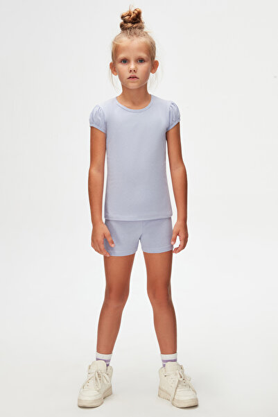 LOVETTI Ανοιχτό λιλά μπλουζάκι για κορίτσια - Crew Neck, μανίκι καρπούζι