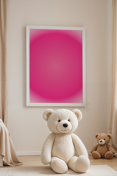 Basquiart Poster cu ramă albă pentru camera copiilor, camera bebelușilor, tab...