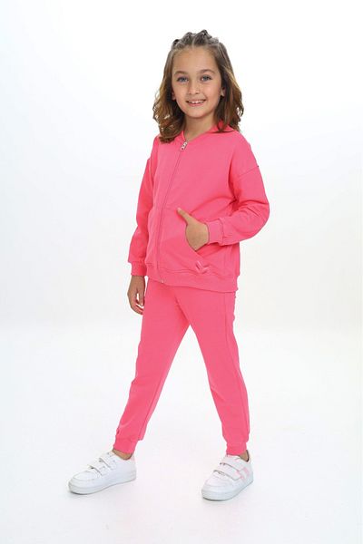 Toontoy Girl's Drop Embroidered Tracksuit Set