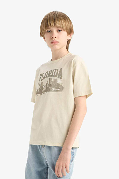 DeFacto Ecru Boy's T-Shirt E6320A8/Gn1240