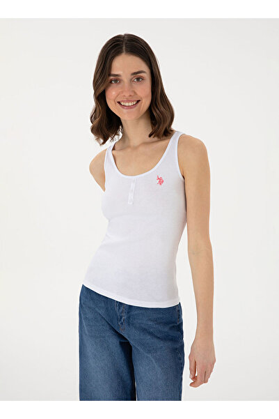 U.S. Polo Assn. Gedda25 Λευκό Γυναικείο Αμάνικο Μπλουζάκι 2075340