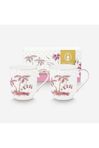 Pip Studio Jolie White Porcelain Mug Set 145 ml