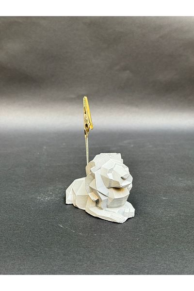 Mithbox Gray Lion Figure Photo Note Holder Note Holder Note Holder