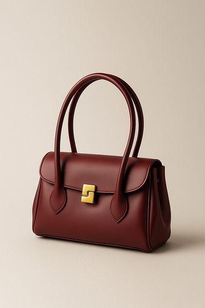 Assia Atelier Gina Burgundy Women's Hand and Shoulder Bag – Stylish, Casual and Office Use Vegan Leather Bag