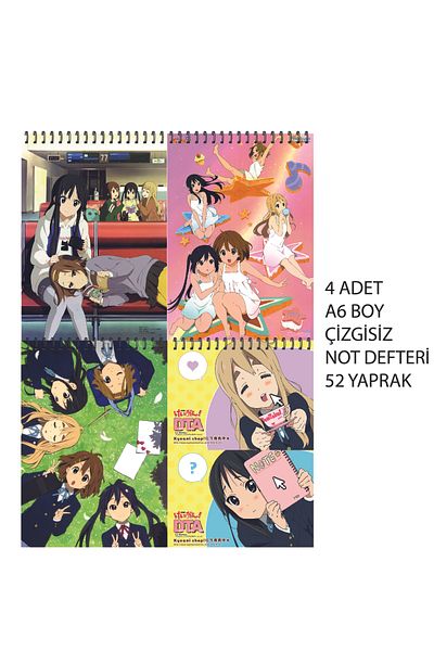nihonwosekai K on Anime A6 Size Notebook Set Unlined 52 Sheets