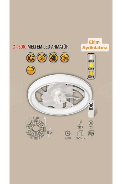 Cata October Lighting Ct-3010 Breeze Ceiling Led Luminaire (with Propeller)