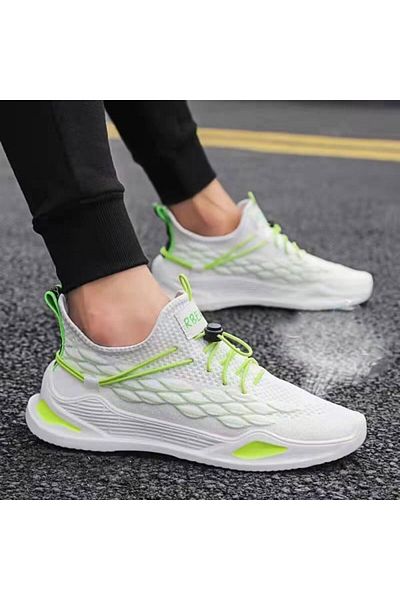 Muchmy Men Sneakers Lace Closure Outdoor Sports Running White Sneakers