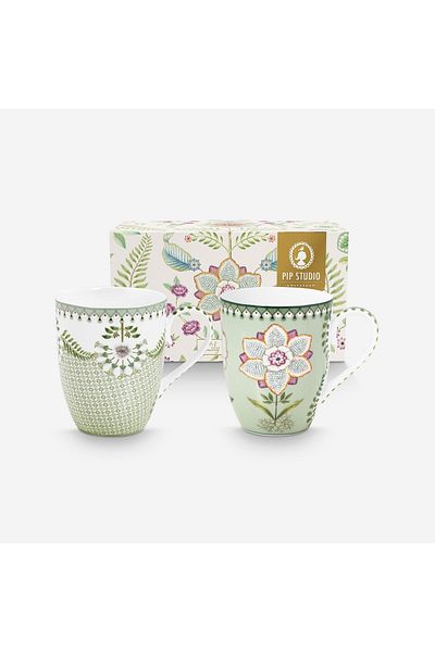 Pip Studio Lily & Lotus Green Porcelain Mug 350 ml