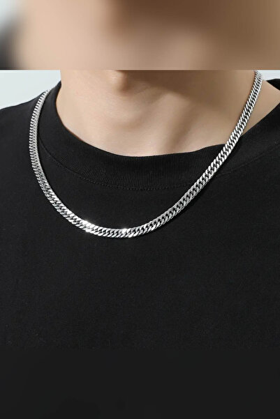 TREND COLLECTİON سلسلة قلادة من الفولاذ المقاوم للصدأ للرجال من الفضة على شكل...