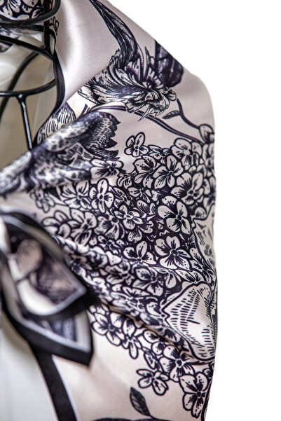 CASHMERE AND SİLK MAWLANA 100% Silk Scarf (90X90)