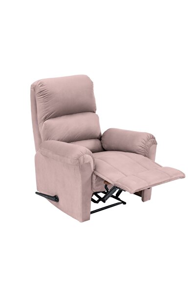 BACK COMFORT كرسي استرخاء كلاسيكي مخملي - وردي فاتح - تشيل سيت