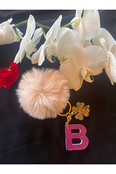 Bellinzona Breloc cu litera B, mov, cu sclipici - Accesoriu pentru geantă [Cu...