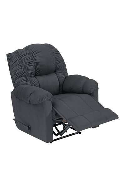 BACK COMFORT Velvet Classic Recliner Chair - Dark Grey - ComfyChair