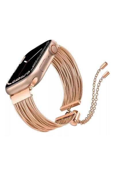 Alstrap Apple Watch 11-10 42mm 4 5 6 7 8 9 10 Se Uyumlu 38-40-41mm Zincir Bil...