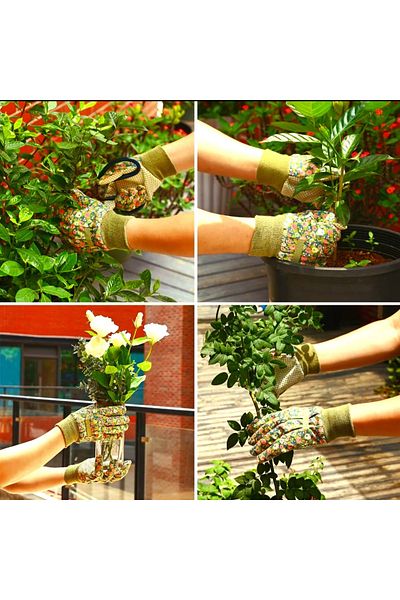 reyselstyle Flower Patterned Work Safety and Garden Gloves