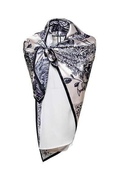 CASHMERE AND SİLK MAWLANA 100% Silk Scarf (90X90)