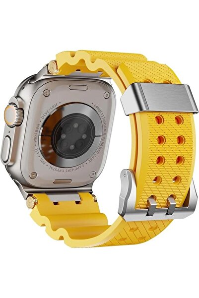 Alstrap Apple Watch Ultra 10 9 8 7 6 Uyumlu 49mm 46mm 45mm 44mm Metal Girişli Kauçuk Kordon Kayış