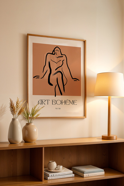 Basquiart Poster din seria Bohemian cu ramă din lemn, Tablou nr:102