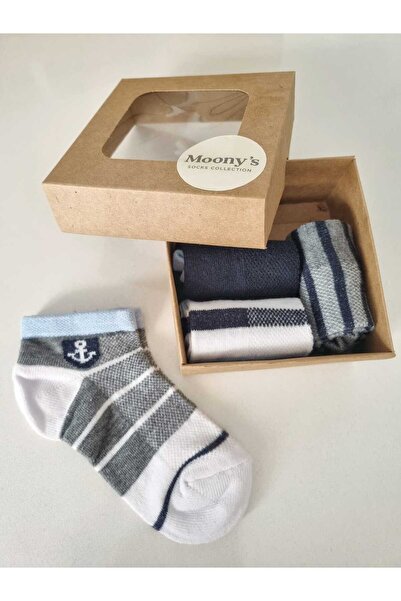 Moonys Socks Collection Комплект от 4 чифта чорапи за момчета с мотив на котва