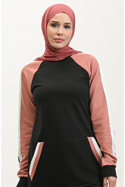 sefamerve İkili Eşofman Takım 23044-03 Siyah Gül Kurusu