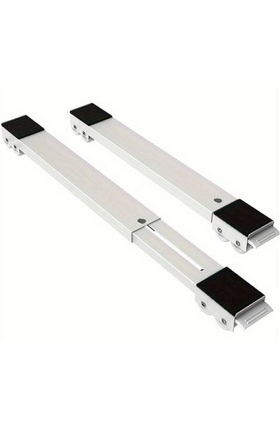 Herum Set suport de mutare mobila si electrocasnice, reglabil, cu roti, Alb/Negru, 50 x 5 cm, 2 buc