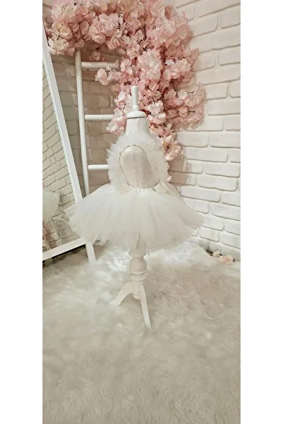 Hly Karol Tasarım Cream Glitter Romper Baby Girl Dress, Custom Made Girls Dress, Birthday Dress, Photography Dress