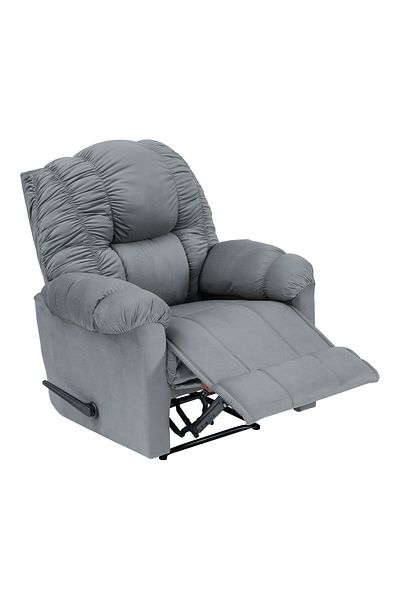 BACK COMFORT Velvet Classic Recliner Chair - Grey - ComfyChair
