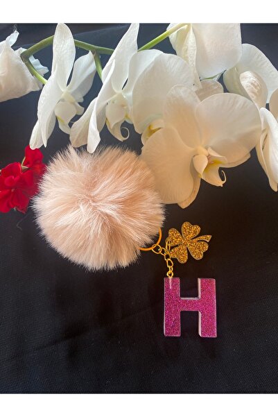 Bellinzona Breloc cu litera H, mov, cu sclipici - Accesoriu pentru geantă [Cu...