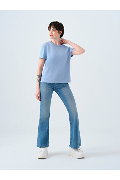 Loft Γυναικείο T-Shirt Κανονική Σταθερά Φωτεινό Μπλε LF2036285