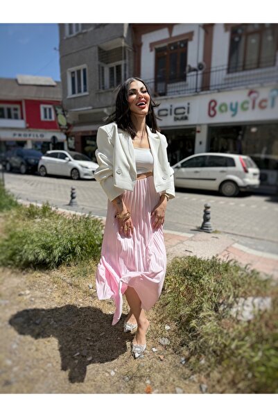 GÜLCİCİ PEMBE UZUN ETEK
