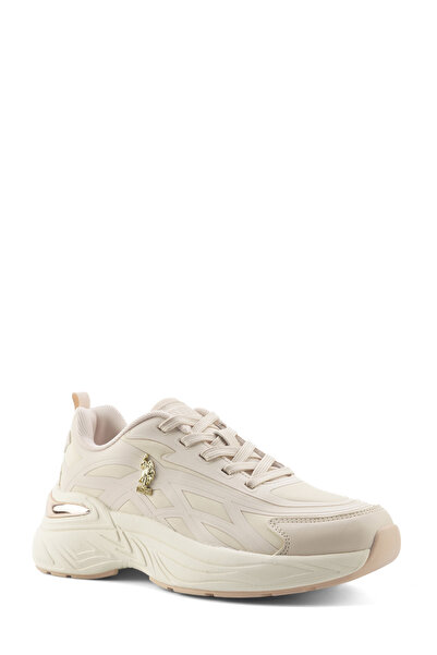 U.S. Polo Assn. حذاء سنيكرز للنساء باللون البيج من جيلدا