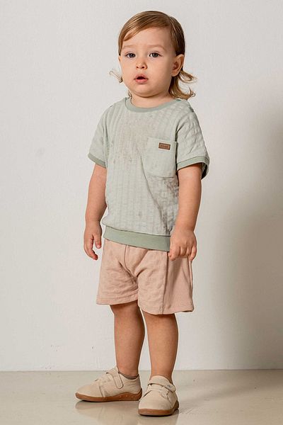 bombe Baby Kids Cotton Short Sleeve Shorts 2-Piece Set Trend Fashion Bottom Top Set