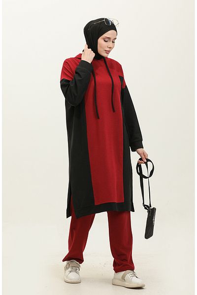 sefamerve 3022-03 Claret Red Σετ φόρμας