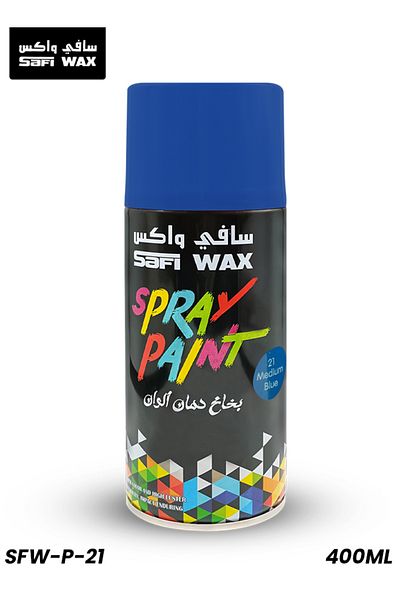 SAFI WAX 400ml Safi Wax Spray Paint Medium Blue Quick Dry Superior Gloss Finish for Wall Wood Metal