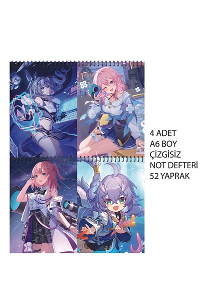 nihonwosekai Set caiet Honkai Star Rail Anime A6 dimensiune 52 coli fără linii