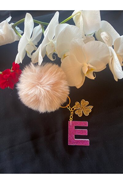 Bellinzona Breloc cu litera E, mov, cu sclipici - Accesoriu pentru geantă [Cu...