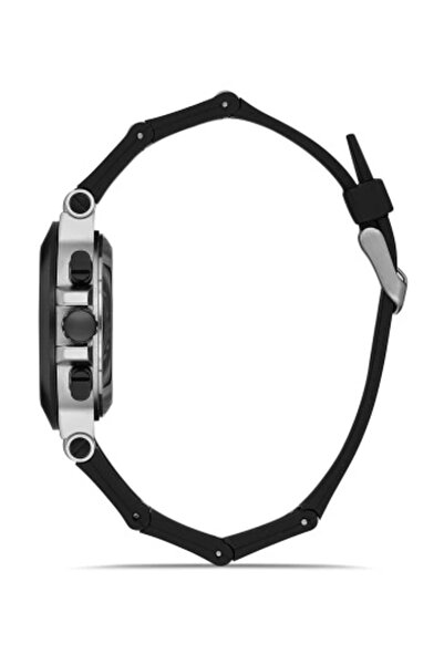 FERRO Black Silicone Cord Men's Wristwatch Fm11539Dwt-J2 Functions Active 3Atm Waterproof